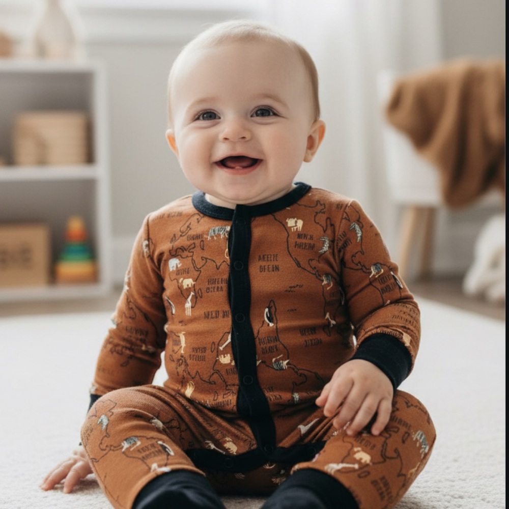 Modern Moments by Gerber organic baby boy's long sleeve pants Onesies® bodysuit